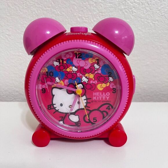 Sanrio Other - Sanrio Hello Kitty Alarm Clock 2010 Red and Pink Bows